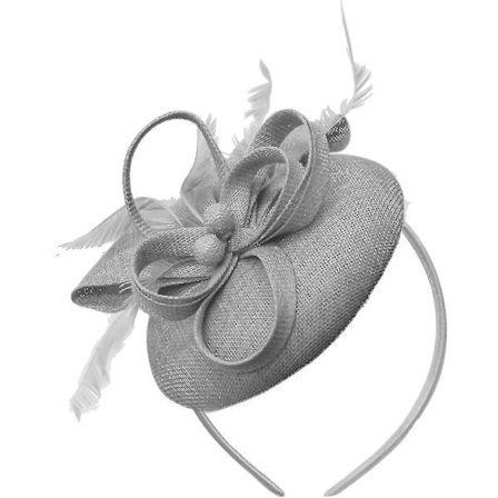 Helmikoristeinen pyöreä pillbox-silmukka sinamellipanta fasinaattori naisille häihin ja Ascot-kilpailuihin [pölyävän vaaleanpunainen]