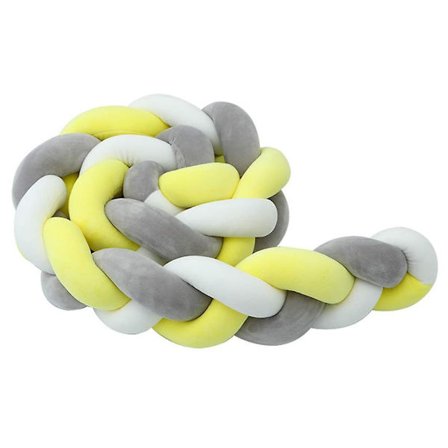 Bed Border,baby Bumper Bed Snake Baby Bed Bumper Weaving Edge Protection Head Protection Decoration For Crib Cot(grey,100cm)