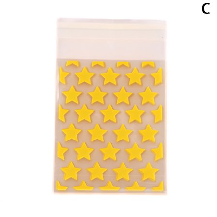 50 stk gjennomsiktig plast stjerne smykker selvklebende pose gave P
