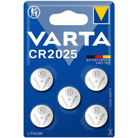 CR2025 3V Lithium Nappiparisto 5 kpl