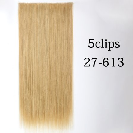 Syntetisk 22 32 tum 5 Clips Hårförlängning Värmebeständig falska hårstycken Långa vågiga frisyrer Clip In Hair Extensions