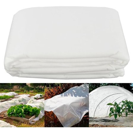Vinterbeskyttende stoff - 3 x 5 meter - Plantedekke - Vinterbeskyttende ullstoff - Støvtett og varmeisolerende beskyttende stoff - Hvit