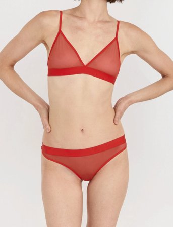 Organic Basics Mesh Triangle Bralette - Red - S