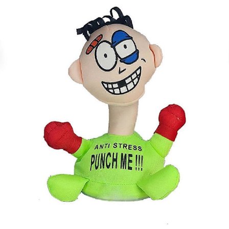 Slå Meg Rag Doll Anti-Stress Plysjleketøy med Skrikende Lyd, Gul Sinnebehandling Stress Relief Dukke