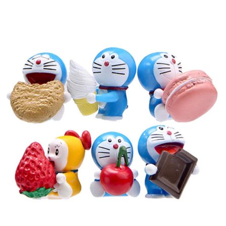8 st Doraemon-figurer, minneskollektion, modell