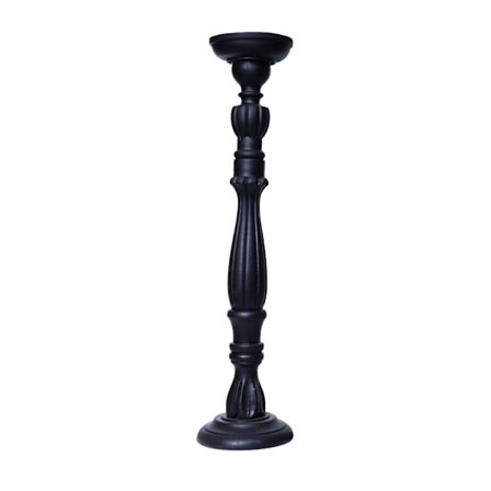 Musta mangopuusta valmistettu kynttilänjalka, 13x13x45 cm