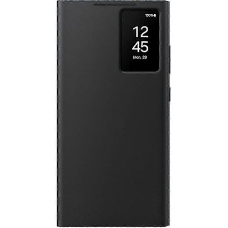 Kompatibel med Galaxy S24 Ultra Smart View Wallet Case, Svart[YDE]