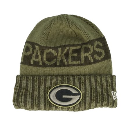 New Era - Verde cuff Beanie - Green Bay Packers NFL Salute To Service Green Knit Cuff @ Hatstore