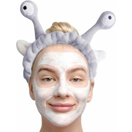 Ansigtsvask Hovedbånd, Fluffy Elastisk Hovedbånd med Snegleøjne Ansigtsvask Plys Hovedbånd Kvinder Piger Makeup Løb Yoga Hår Tilbehør
