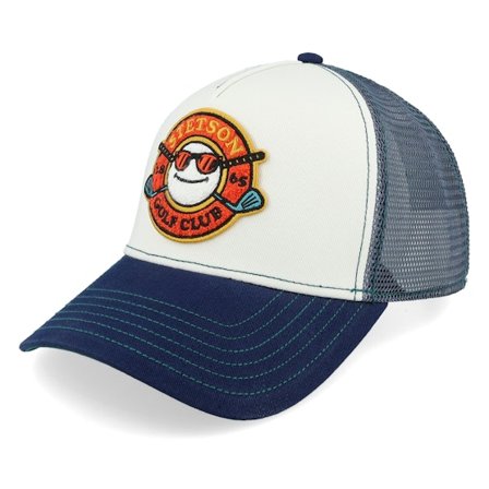 Stetson - White trucker Caps - Golf Club Off White/Navy Trucker @ Hatstore