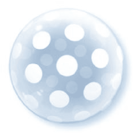 Bubblaballong vita prickar - Kalaslagret.se