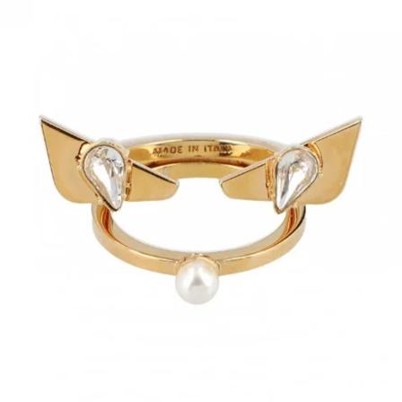 Fendi Vintage Pre-owned Metal ringe Gul, Dame Vintage Smykker, Størrelse: ONE Size