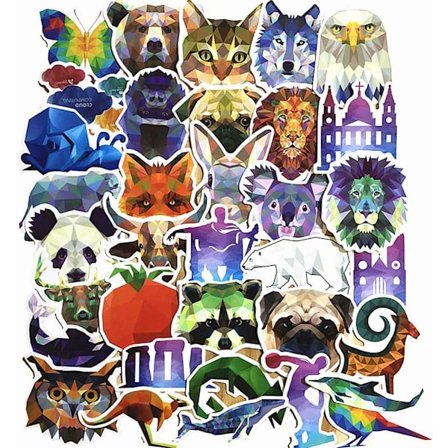 PVC-klistermærker 35 stk. vinyl dyr bærbare bildekorationer vandtætte