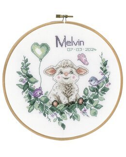 Broderikit Födelsetavla Får