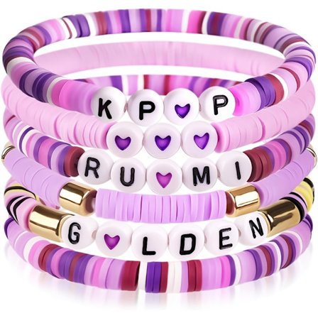 6 stk. koreansk pop (K-pop) armbåndssæt, kompatibelt med & - Flerfarvet Kpop-gruppe bogstaver smykker, ikke-belagte holdbare fan-tilbehør til 