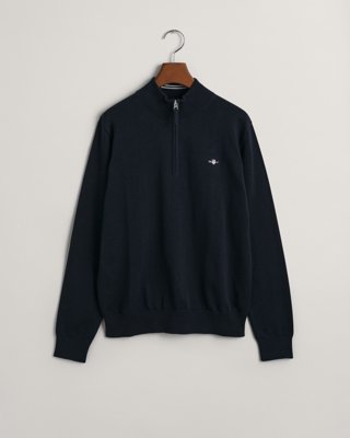 GANT - Shield bomullsgenser med half-zip til ungdom evening blue