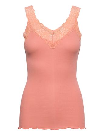 Organic Top W/ Lace Pink Rosemunde