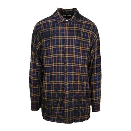 Palm Angels Cotton Shirt , Blauw , Heren , Maat: S