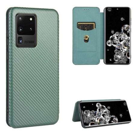 Samsung S20 Ultra Flip Case -korttipaikka CarbonDreams Green Green