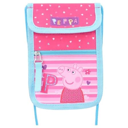 Ztr Plånbok Wallet Väska 18x11cm Peppa Pig Greta Gris Rosa Hjärt