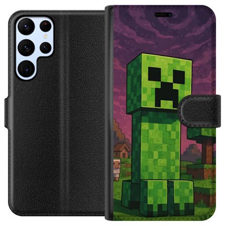 Kompatibelt Lommeboketui til Samsung Galaxy S22 Ultra 5G Romantisk ramadanillustrasjon med blomster, lykter, stjerner og halvmåne i myke pastellfarge