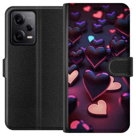 Kompatibelt Plånboksfodral till Xiaomi Xiaomi Redmi Note 12 Pro Midnattshjärtan