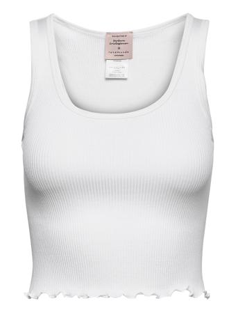 Silk Top Short Crop Tops Sleeveless Crop Tops Vit Barbara Kristoffersen By Rosemunde