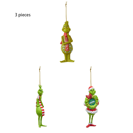 3 st juldekorationshänge plan tecknad akryl julgranshänge (F-stil)