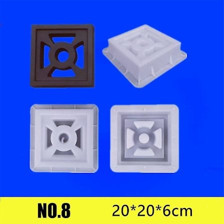 Cement Antika Tegelform Kvadratisk Trädgårdsmur Tillverkning Tegelform 3d Snidning Halkfri Betong Plast Beläggningsformar 20*20*6cm (FMY)