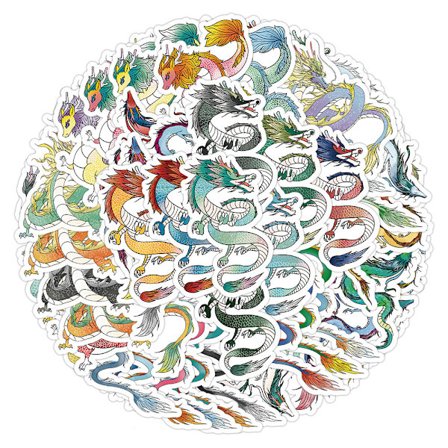 60 drage-klistermærker, klistermærker til bærbare computere, vinyl-klistermærker til bil, brag