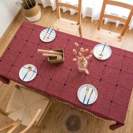 QD-Bordsduk Bomull Lin Anti-sprut Duk Sekkestrie Duk Kjøkken Duk Buffet Duk Rektangulær duk Rektangulært bord,