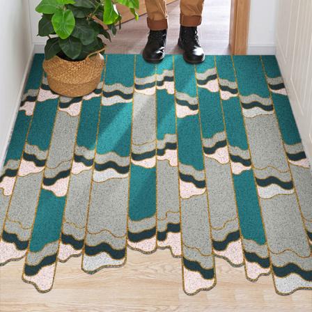 Badematte Sklisikker Absorberende dusj Baderomsteppe Teppepersonlighet kan kuttes Blue 60*90cm