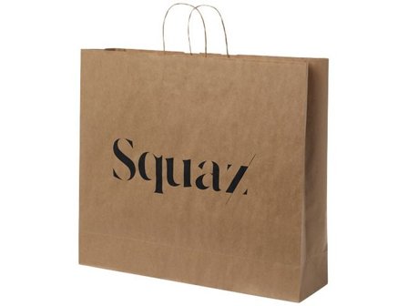 Papperspåse tvinnat handtag brun XXL - Lyreco - Profilsortiment - Kassar och påsar - Papperskassar