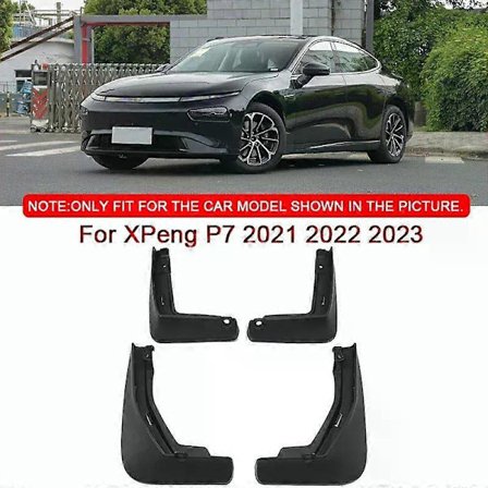 Passer til XPeng P7 2021 2022 2023 Bil Styling ABS Bil Mudderklapper Stænkskærm Mudderbeskyttere Mudderklapper Forreste Bageste Skærm Auto Tilbehør