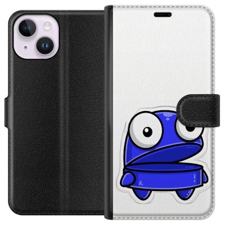 Kompatibel Tegnebogsetui til Apple Apple iPhone 15 Blå tegneseriefigur med åbent udtryk og store øjne i sjov illustration