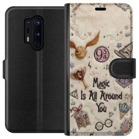 Yhteensopiva Lompakkokotelo OnePlus OnePlus 8 Pro Kirjailtu taianomainen kuvaus, jossa on symboleja, lainauksia ja satumaailmaa, joka on inspiroitunut