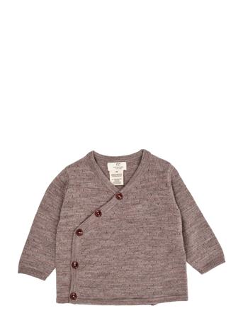 Copenhagen Colors Merino Crossover Cardigan W. Hole Pattern Beige