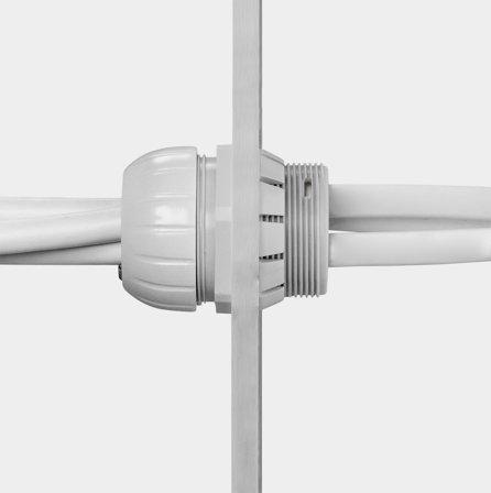 Kabelgennemføring Scanstrut TBH-4 Through Bulkhead, plast, til 4 stk kabler Ø7 - 15 mm, passer til alle skot med tykkelse 10 - 35 mm, hvid