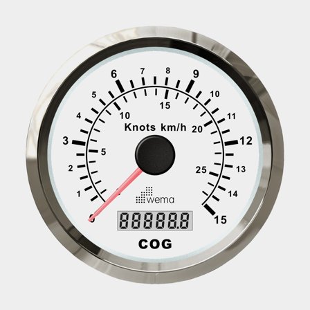 GPS-logg 15 knop vit Silverline