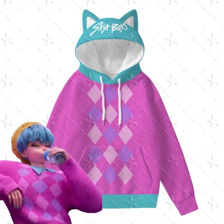 Demon Hunters Kattöron Hoodie | K-pop Anime Cosplay Tröja* Hoodie-FF- Hoodie