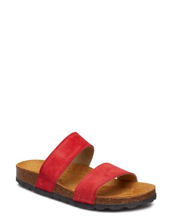 Biabetricia Twin Strap Sandal Shoes Summer Shoes Flat Sandals Rød Bianco