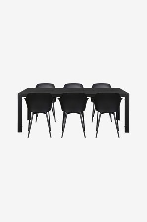 NORDFORM - Trädgårdsgrupp, 6 stolar - Svart - Matgrupper - Från Homeroom
