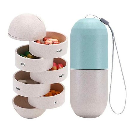 Bærbar pilleæske, pilleæskearrangør i plast, daglig pilleæskearrangør i plast