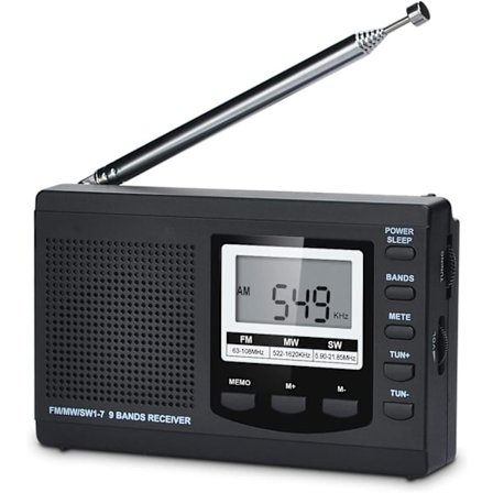 Fuld bånd radio AM/FM/SW DSP radio stereo højttaler LCD-skærm
