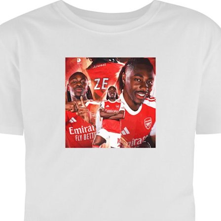 Lapsen t-paita Arsenal collage - Eberechi Eze monissa asennoissa punaisessa pelipaidassa