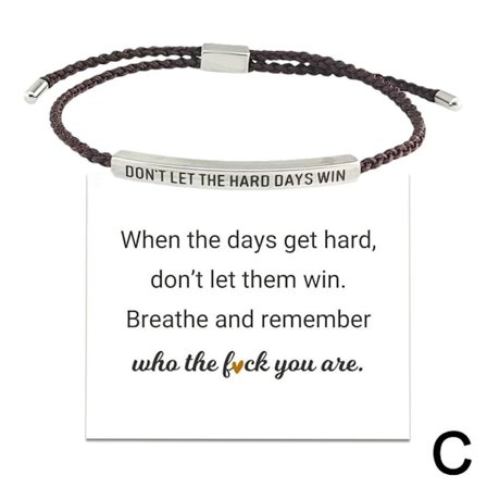 CTDWNT Lad Ikke De Hårde Dage Vinde Armbånd til Kvinder og Mænd, Inspira