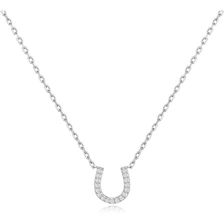 Hestesko Halskæde Skabt med Zircondia Krystaller til Kvinder Halskæde Fin Halskæde Sølvkæde Halskæde Kvinder Gave