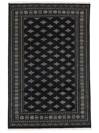Håndknyttet Pakistan Bokhara 2Ply Teppe 201X302 Svart/Mørk Grå