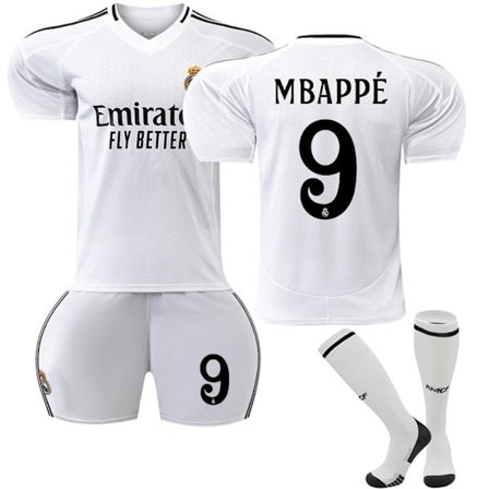 Real Madrids hemmatröja för barn 2024-2025 nr 9 Mbappé Home Adult M