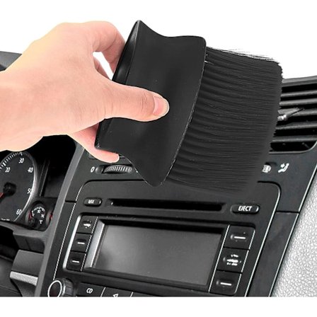 Auton sisustan puhdistusharja (musta), auton puhdistusharja pölyharja pehmeä harjasharja puhdistustyökalu pölyharja lian pölyn puhdistusharja auton 